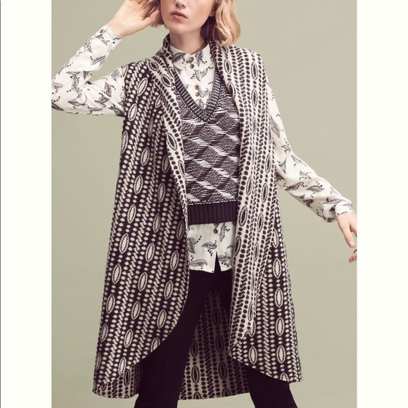Anthropologie Sweaters - Anthropologie Moth Draped Jacquared duster vest